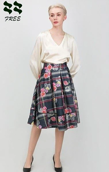 Floral Digital Print Midi Skirt Chinese Manufacturer