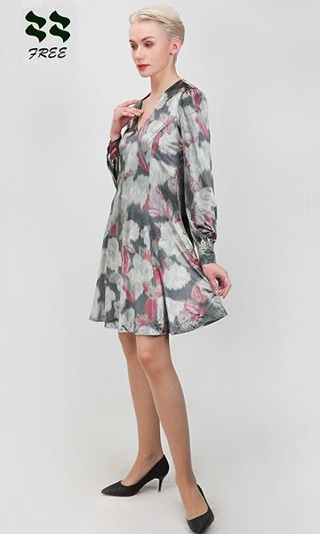 Printed Velvet Dress Chinese Factory